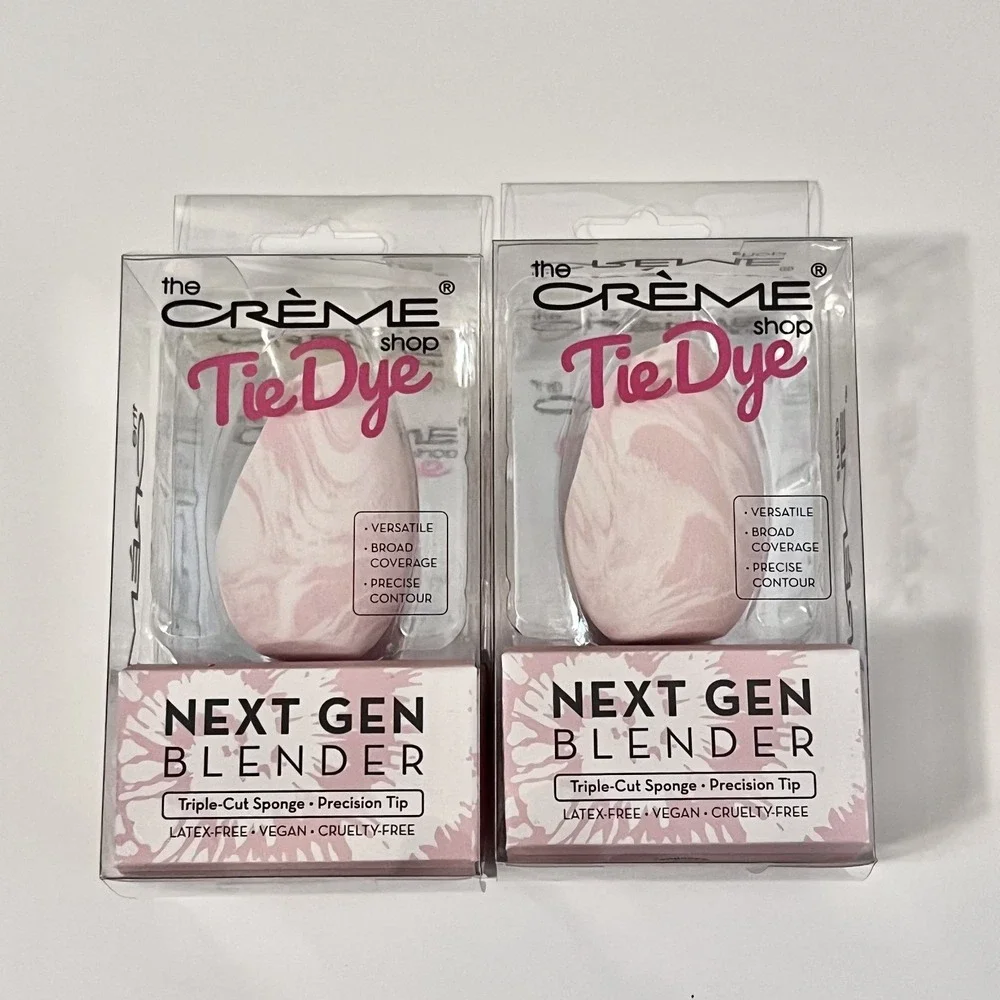 The Creme Shop Next Gen Blender Makeup Sponge Precision Tip Tie-Dye Pink 2 Pack